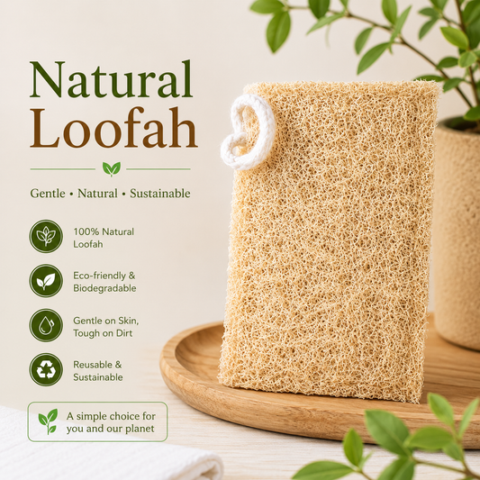 🌿 Natural Loofah Body Scrubber – Eco-Friendly Bath Sponge