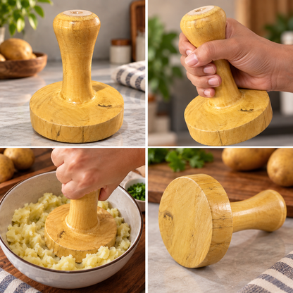 Wooden Potato Masher | Natural Wood Kitchen Tool