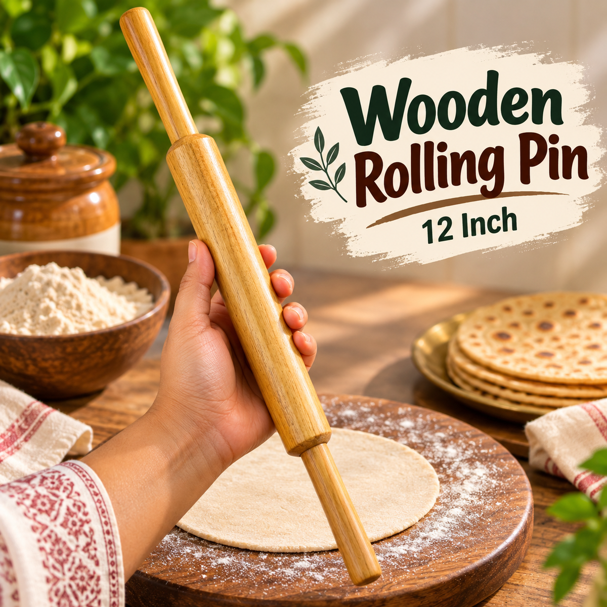 Wooden Roti & Chapati Roller