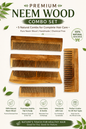 Neem Wooden Comb Combo Pack of 5 | 100% Natural Anti-Static Hair Combs